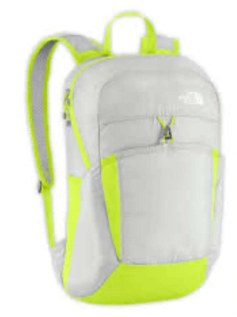 The North Face Men’s Gray Backpack with Neon Yellow Accents